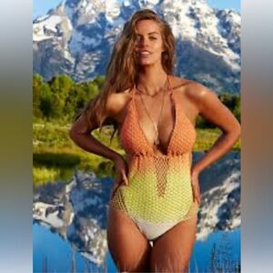 Orange and Yellow Crochet Swimsuit